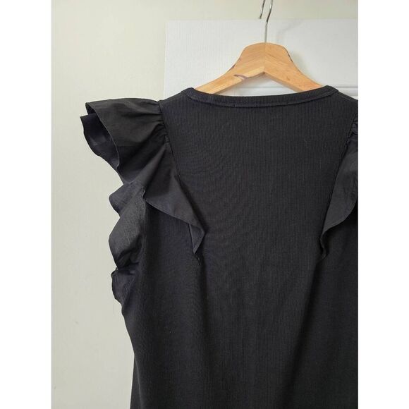 VERONICA BEARD Cathie Ruffled Top M Black $158 - Picture 8 of 9
